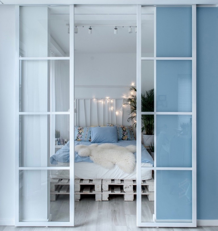 Перегородки в спальню раздвижные для дома LOFT №8