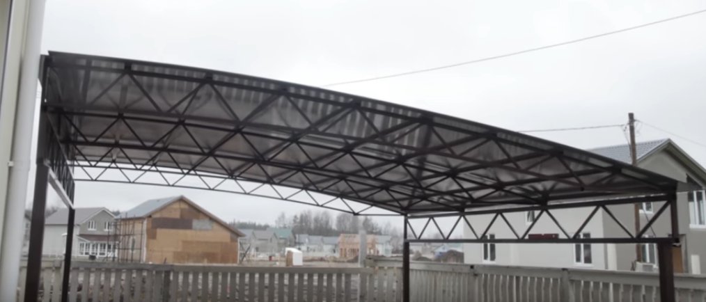 Односкатная крыша навес к дому